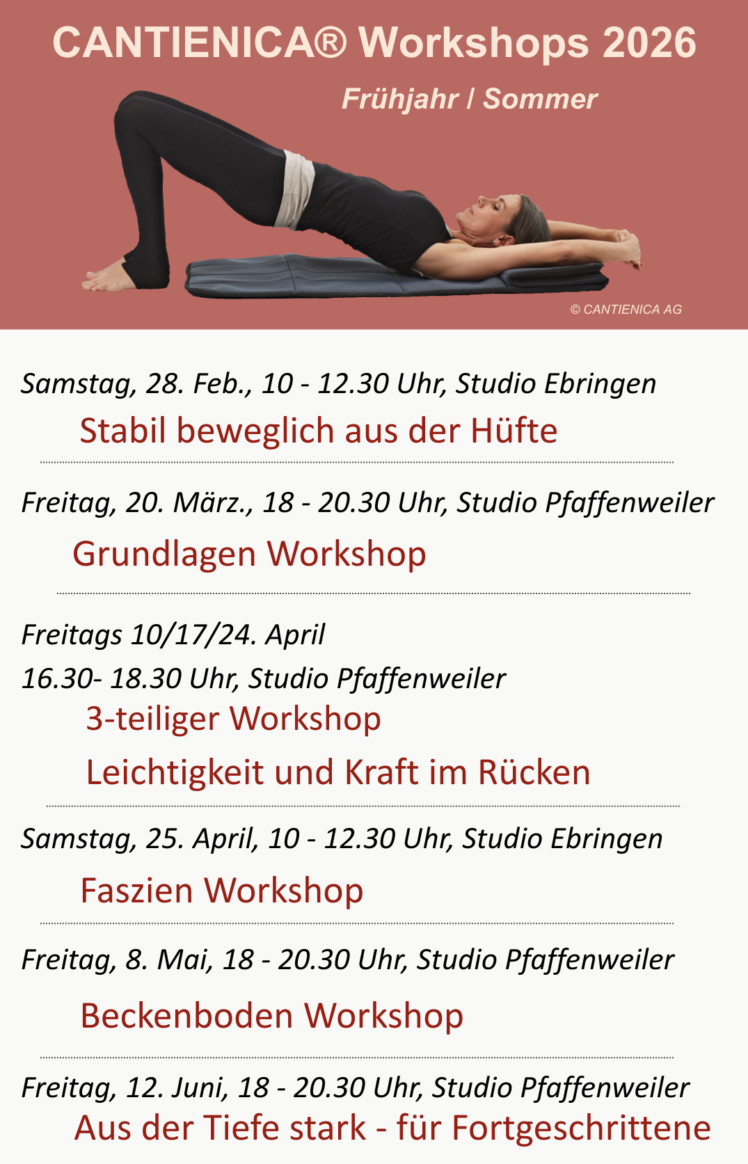 🦋 Aktuell: Neue Workshop Themen